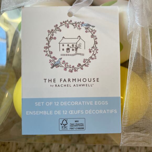 The Farmhouse Easter Eggs Boxed Set of 12 Pastel Colors Polka Dot Spring Decor - Picture 4 of 14